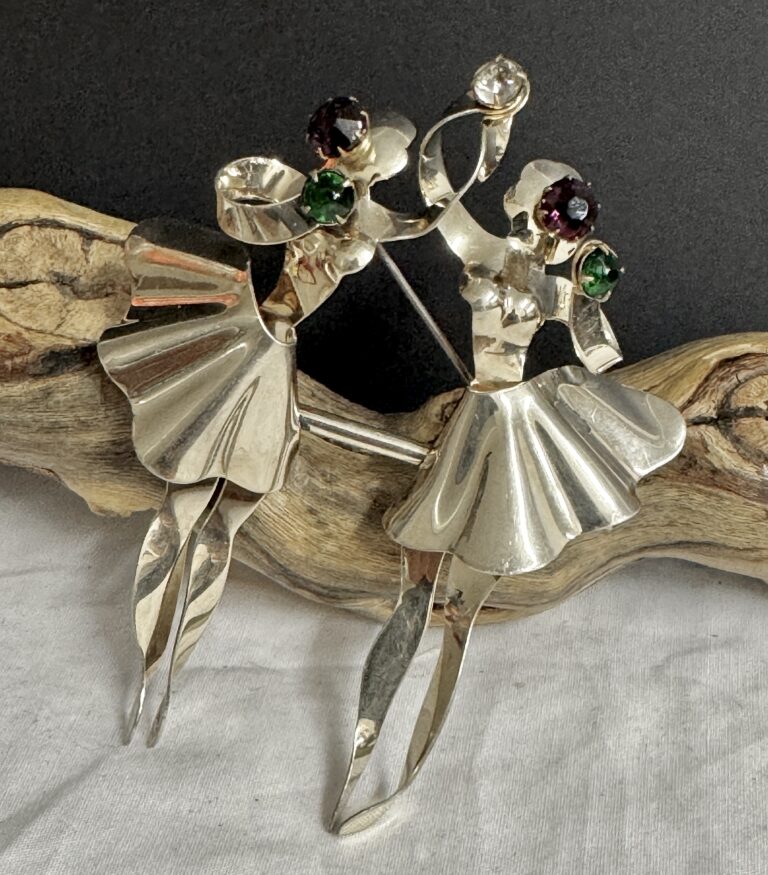 Vintage sterling ballerina pin