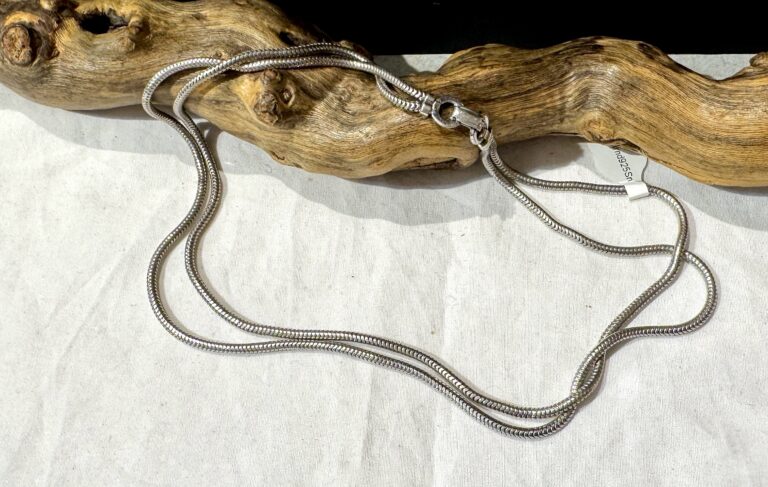 Double strand sterling necklace