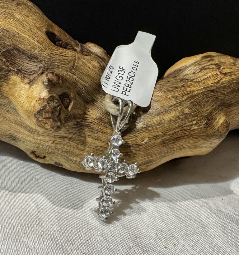 Sterling rhinestone cross pendant