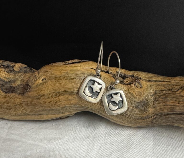 Sterling moon & star earrings