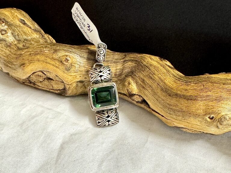 Sterling green amethyst pendant