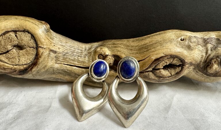 Sterling lapis earrings