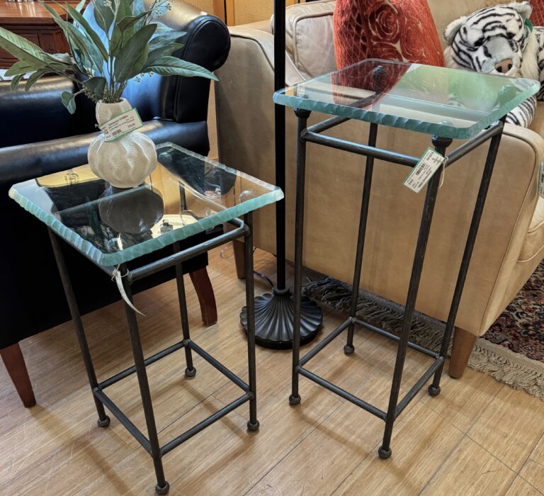 Glass top tables/stands