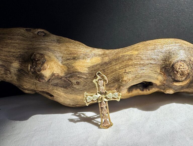 Tri-gold cross pendant