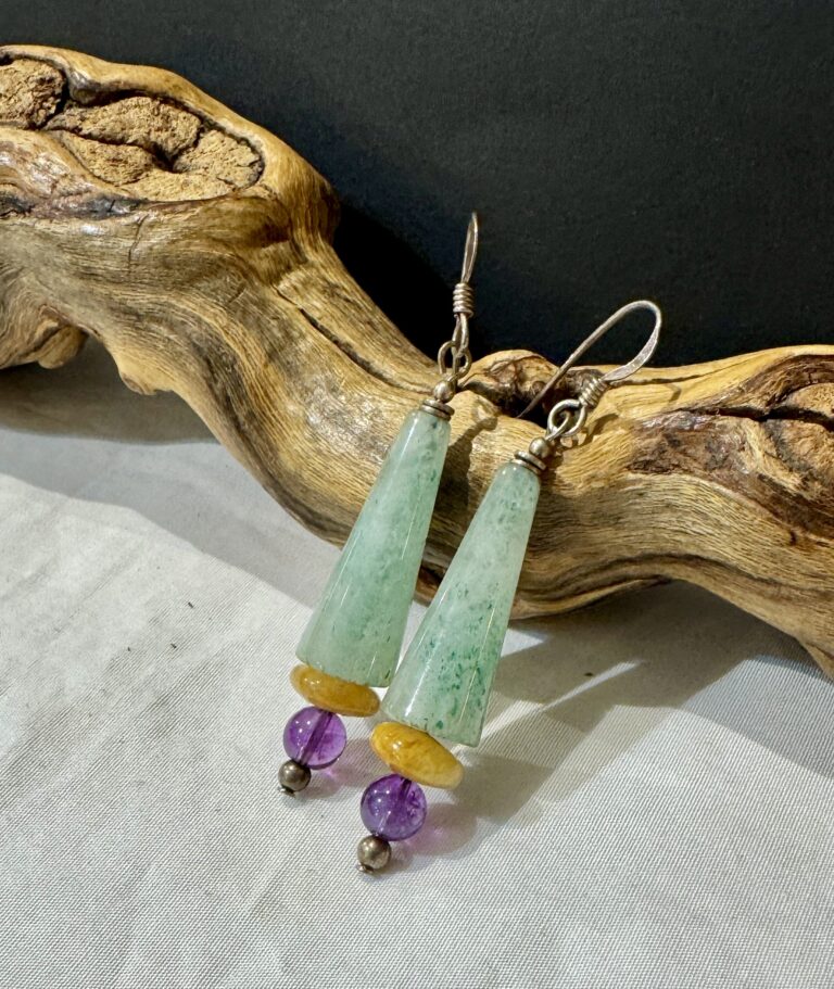 Jade cone earrings