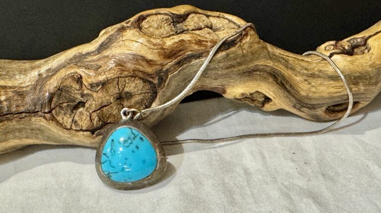 Sterling turquoise pendant necklace