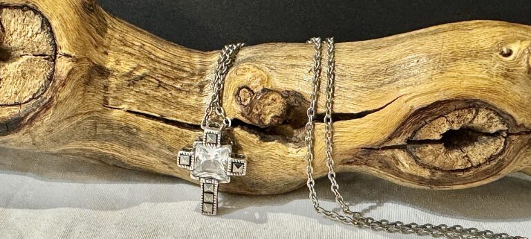 Marcasite cross necklace